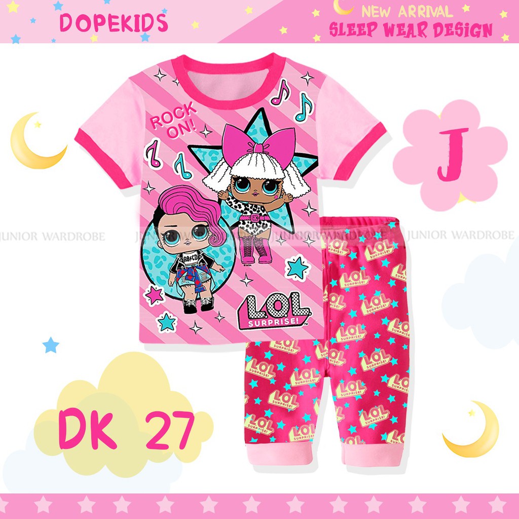 Setelan Piyama Pendek Anak Perempuan / Setelan Piyama DK 27 Import