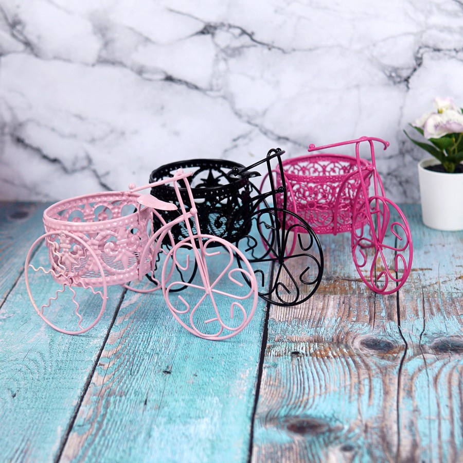 Pajangan Pot Vas Bunga Keranjang Bentuk Sepeda | Props Foto | Sepeda Only
