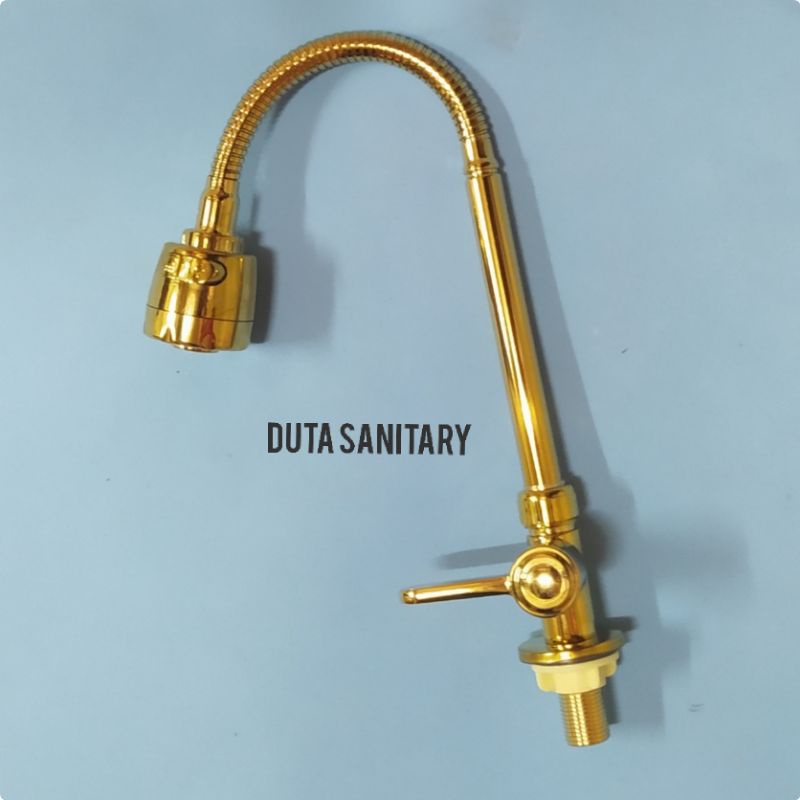 Kran Sink Flexible Meja Gold/ Kran Dapur Gold/ Kran Sink Gold Flexible dari meja