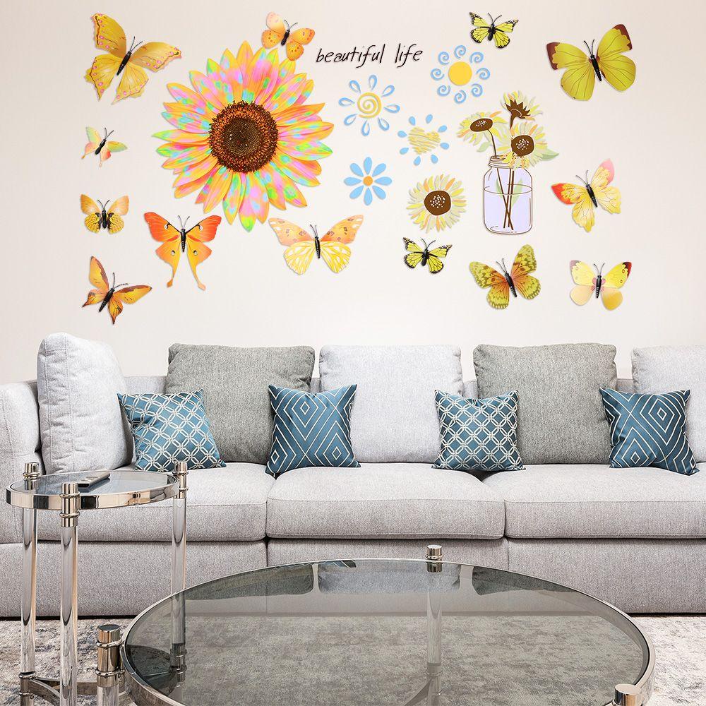 Populer Stiker Dinding Kamar Tidur Nursery Wall Art Dekorasi Tahan Air Removable Wall Mural 3D