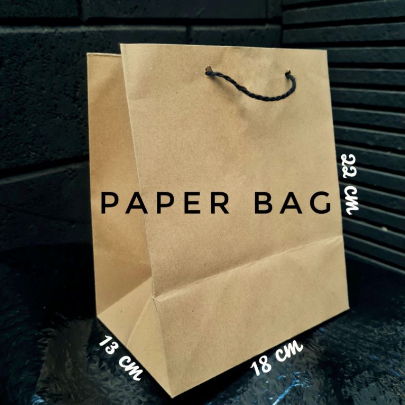 

paper bag tas belanja kraft shopping kantong 22x18x13 beli kelipatan 20