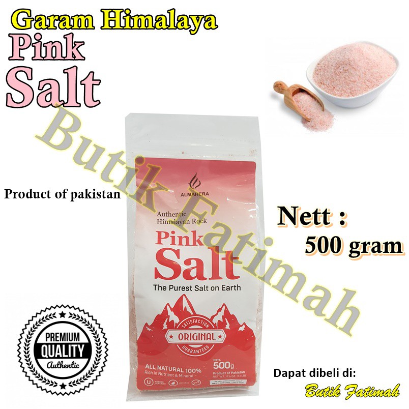 Almahera Pink Salt Garam Himalaya Premium Quality 500 gram