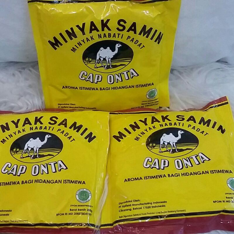 

minyak samin cap onta sachet logo blueband.