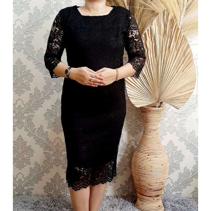 Dress Brokat Hitam