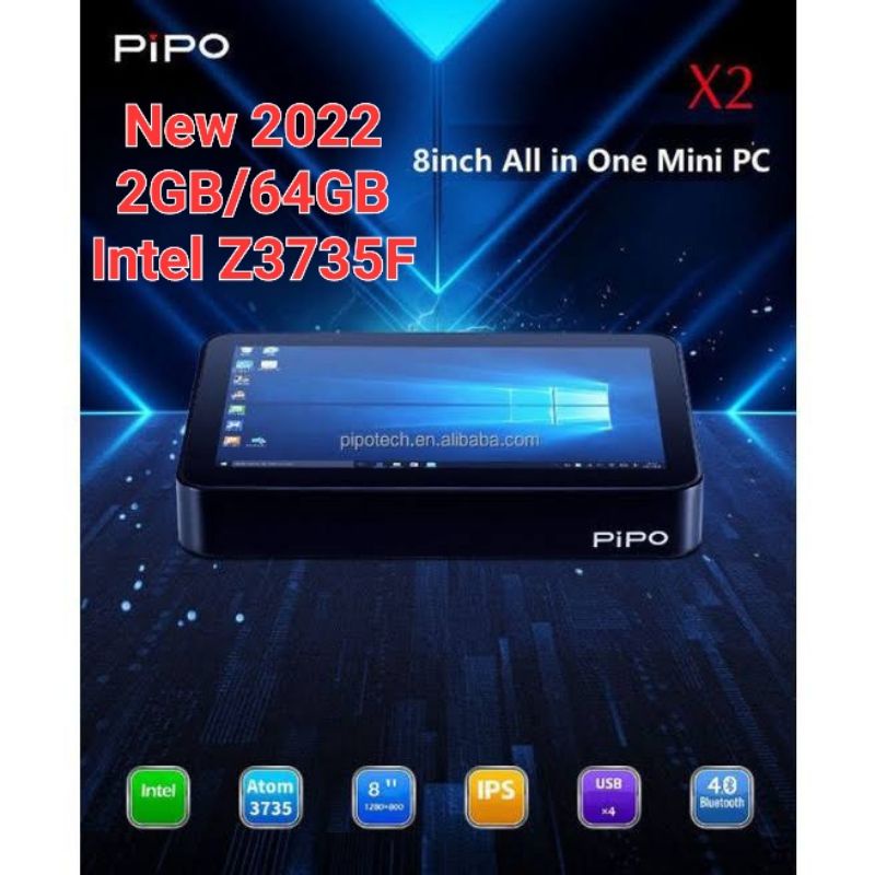 Pipo X2 Mini PC 8&quot; 2GB/64GB Intel Quadcore Touch WIFI HDMI Windows