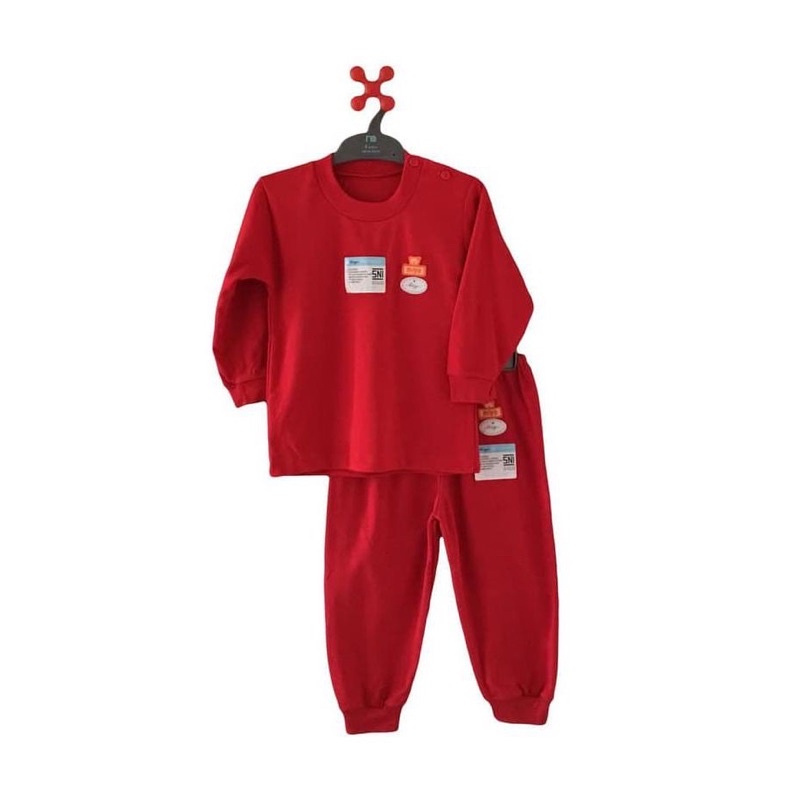 MIYO Stelan Panjang Anak 6m-3th/Piyama Baju Tidur Anak MERAH Size SML