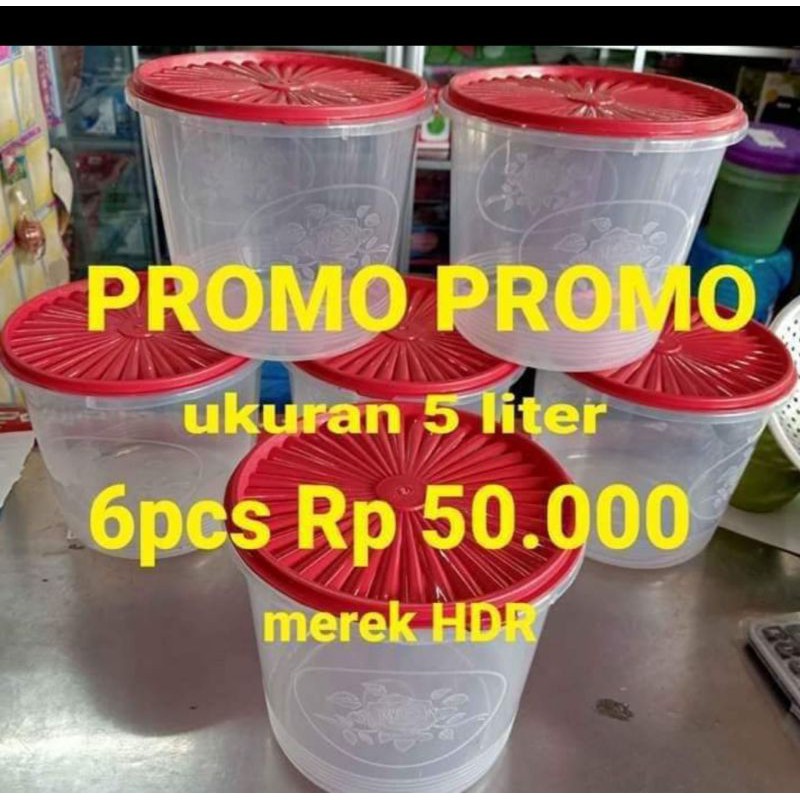 Promo 6 pcs toples 5 liter bening