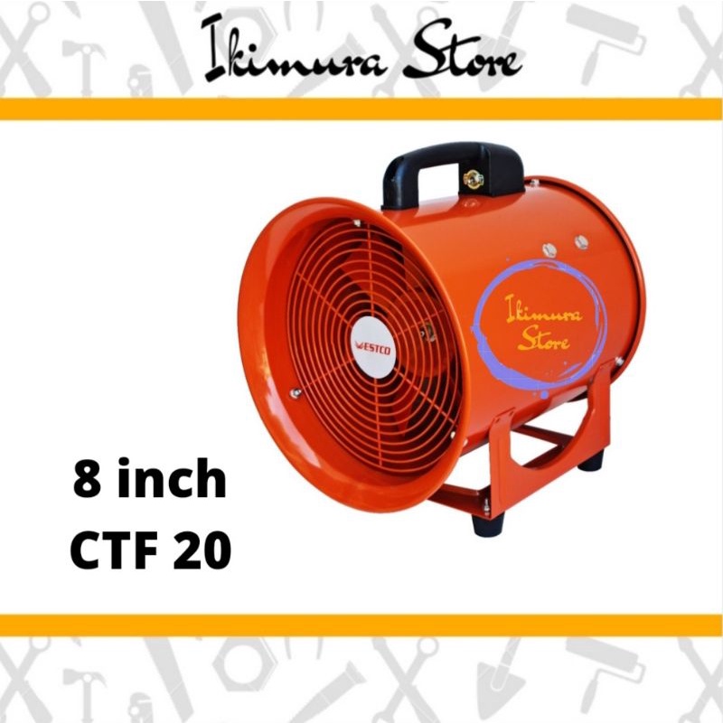 Portable Ventilator Fan Kipas Blower 8 inch CTF 20