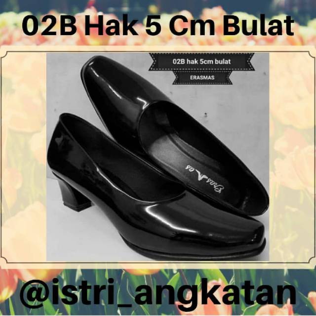 Sepatu 02B Hak 5 Cm Bulat Nano (Size 35-40)