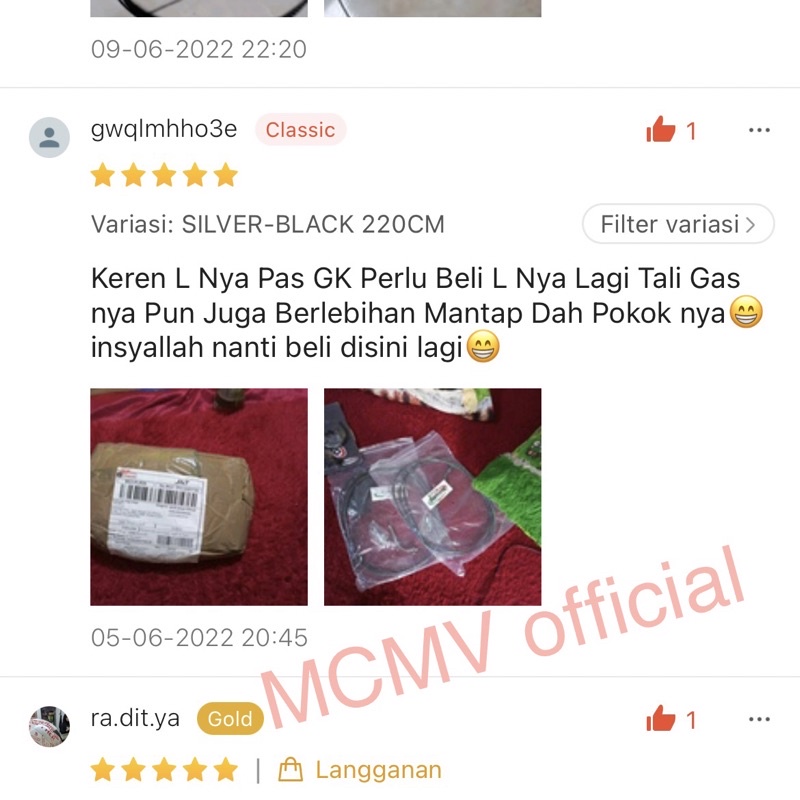 [READY STOCK] KABEL GAS MOTOR DOMINO THAILAND SERAT 220cm L UNIVERSAL / tali selang gas spontan kontan motor serat domino 2 kabel