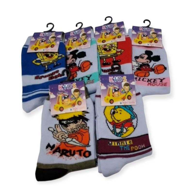 Kaos Kaki Anak Motif Karakter Umur 5-8thn Bahan Spandex || Kaos Kaki Anak Motif Panjang