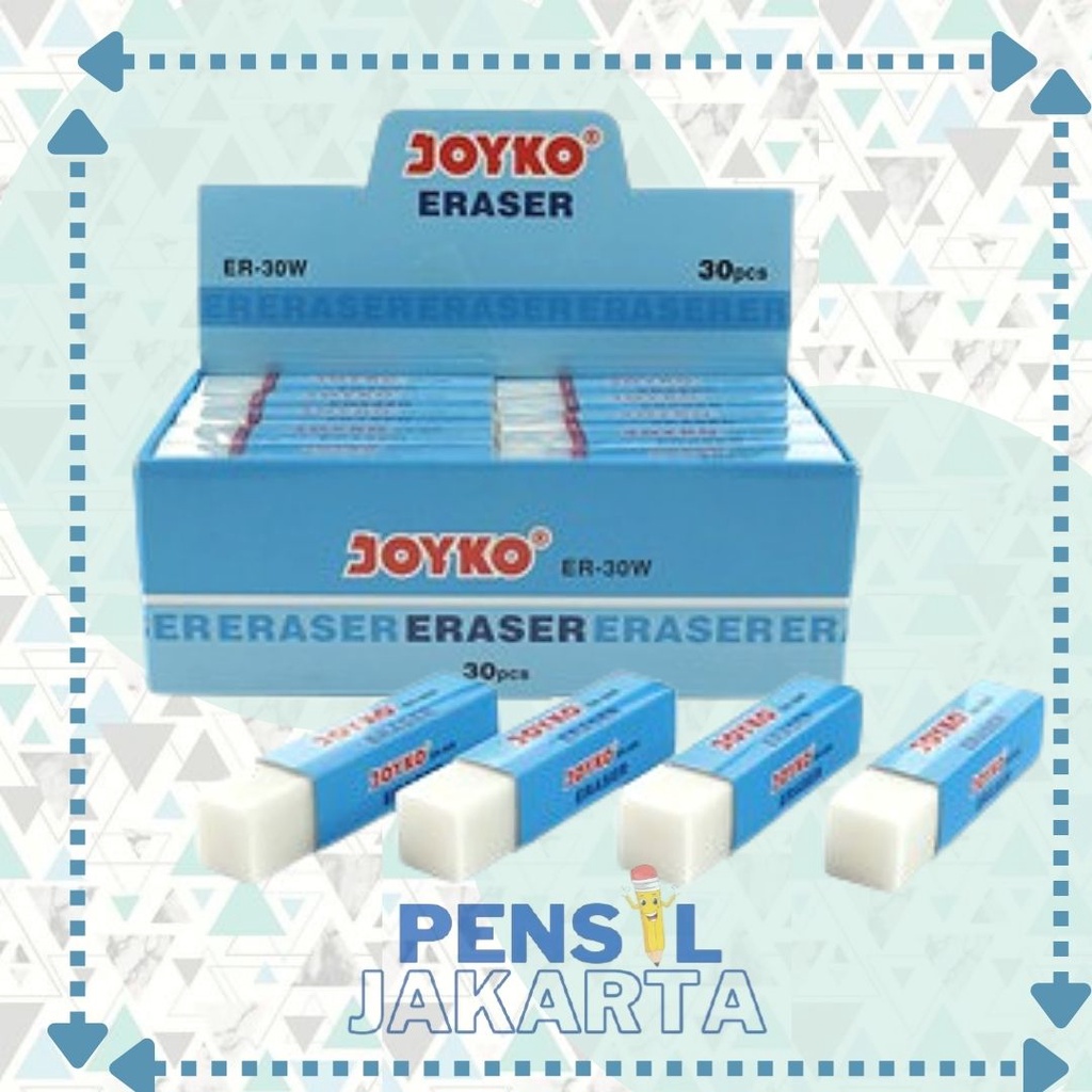 

Penghapus Panjang Putih Pensil Eraser Joyko ER30W Stip Hapusan [Ecer]