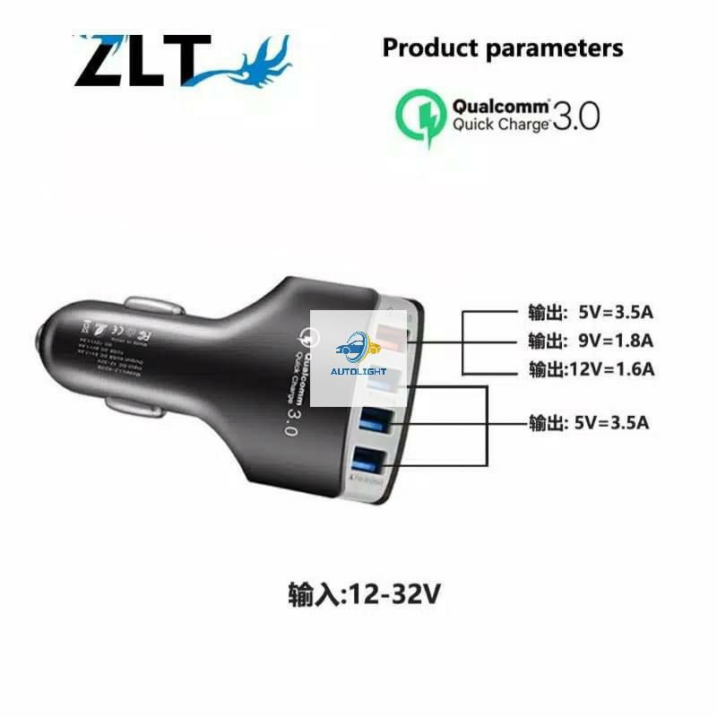 Car Charger HP Mobil Colokan 4 Ports QC 3.0/3.1A