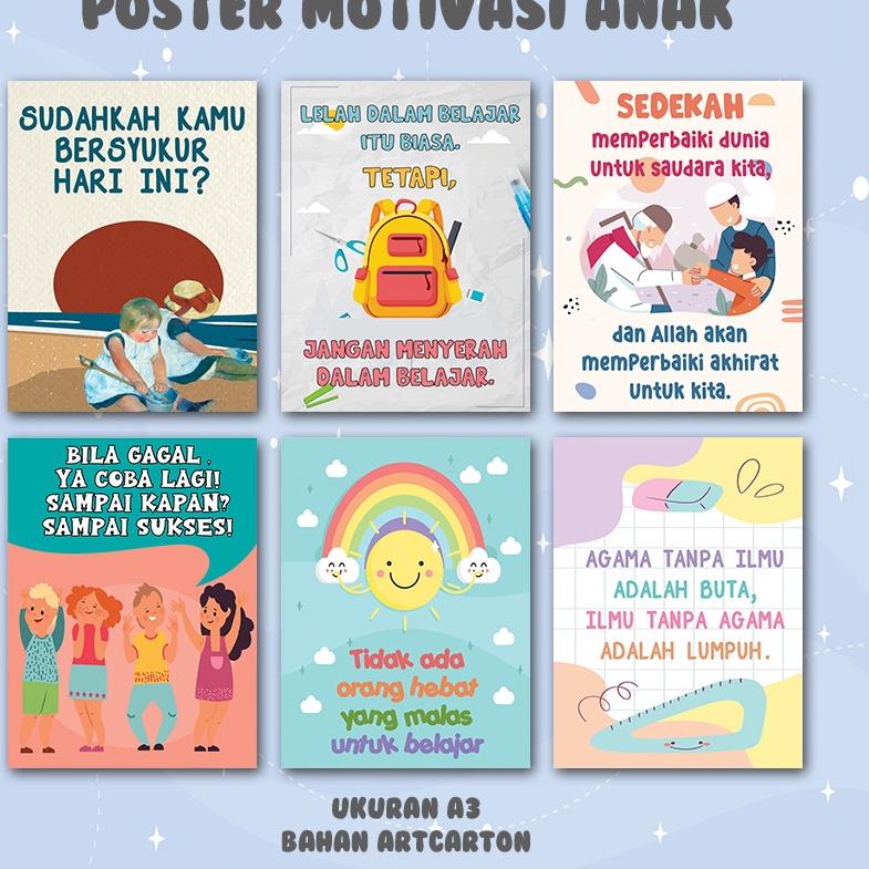 Harga Promo--POSTER DINDING ANAK MOTIVASI QUOTES KATA-KATA MUTIARA EDUKASI A3