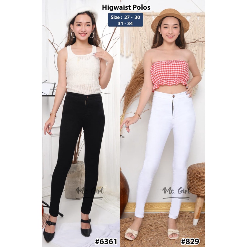 [ Size 31 - 34 ] MC girl - High Waist Jumbo / Celana Jeans Pinggang Tinggi Kaki Pensil / Highwaist Jeans / Haiwes Pants / HW Jeans Polos / Celana Panjang Skinny 7C-G