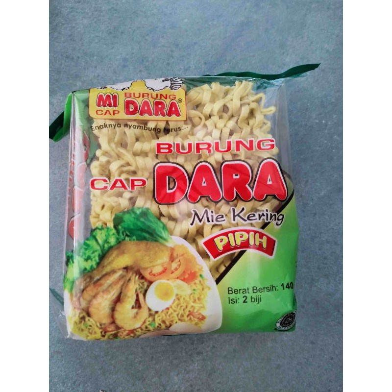 

Mie kering Burung Dara pipih 140gram