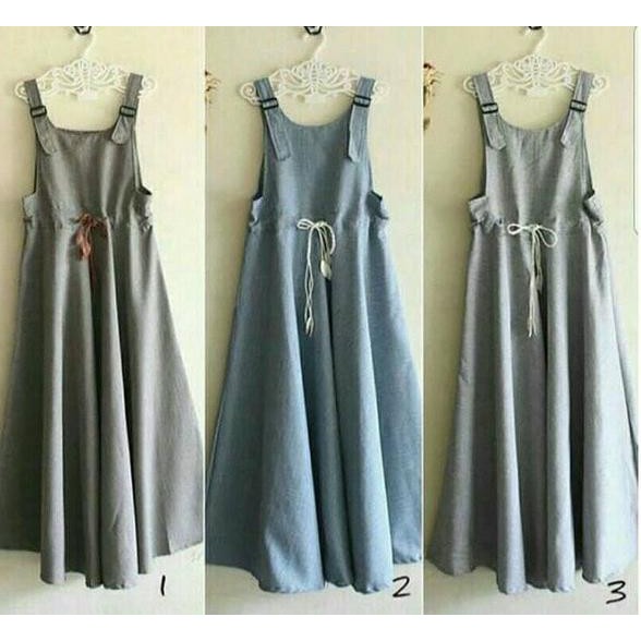 Hijab Muslim Wanita Jumpsuit Jampsuit Overall Dress Dres Cape Overal - Hitam