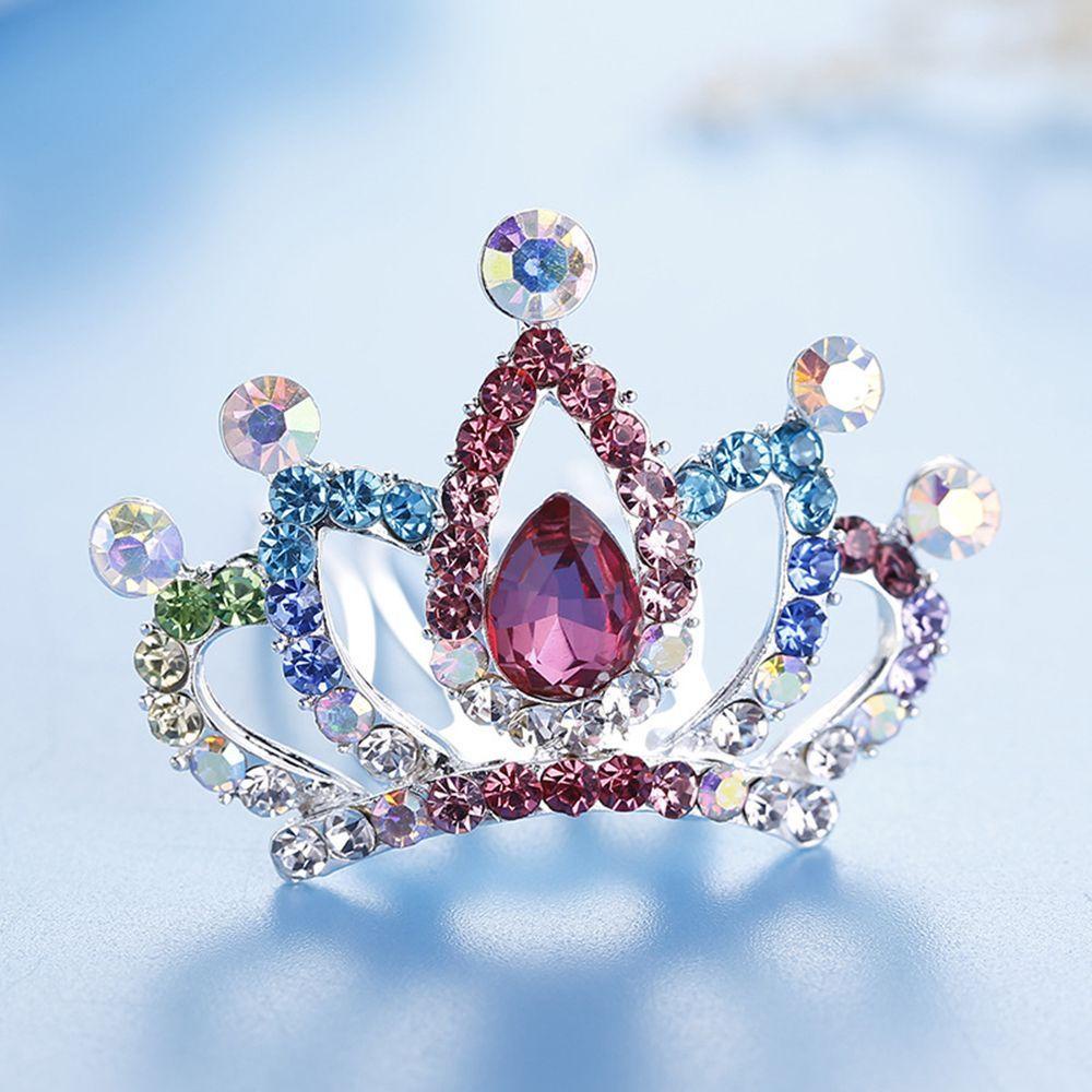 Agustina Tiara Mahkota Sisir Rambut Mini Pesta Ulang Tahun Jepit Rambut Putri Untuk Gadis Anak Hadiah Headpieces Bunga