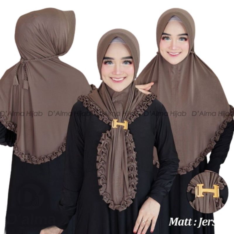 Kerudung Tali Kepang Hijab Instan Pet Antem Rempel Herme
