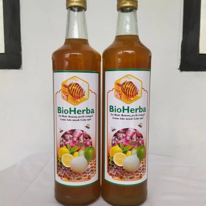 

ramuan jus madu bawang putih tunggal jahe merah lemon cuka apel