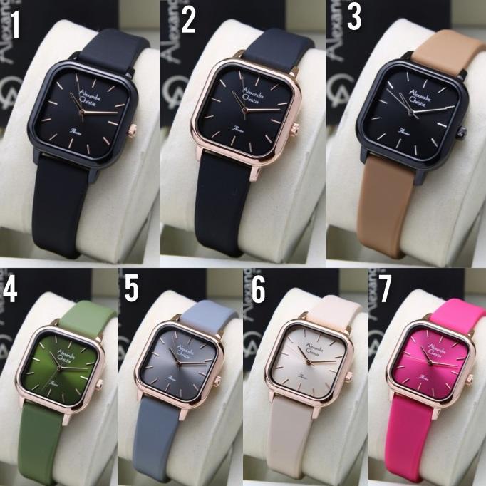 Jam Tangan Wanita Alexandre Christie 2964 AC2964 AC 2964 Rubber Strap barang ada