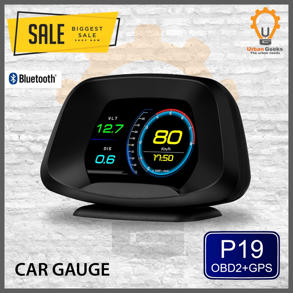 Head Up Display Bluetooth HUD OBD2 GPS Navigator Speedometer Digital P19