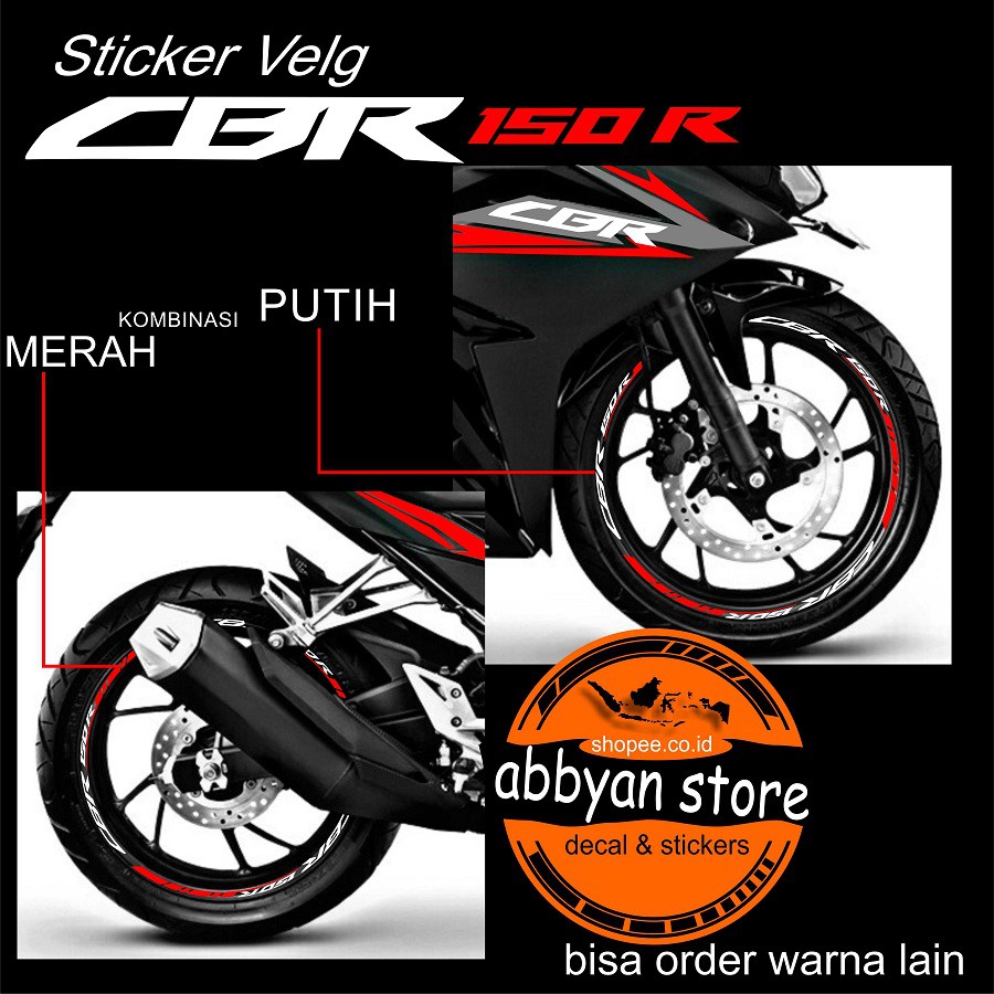 Stiker Velg Sticker Motor Decal Honda Cbr 150r Bisa Cutom Yamaha