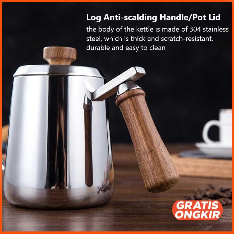 Teko Pitcher Kopi Teh V60 Stainless Steel Leher Angsa - C055 350ml