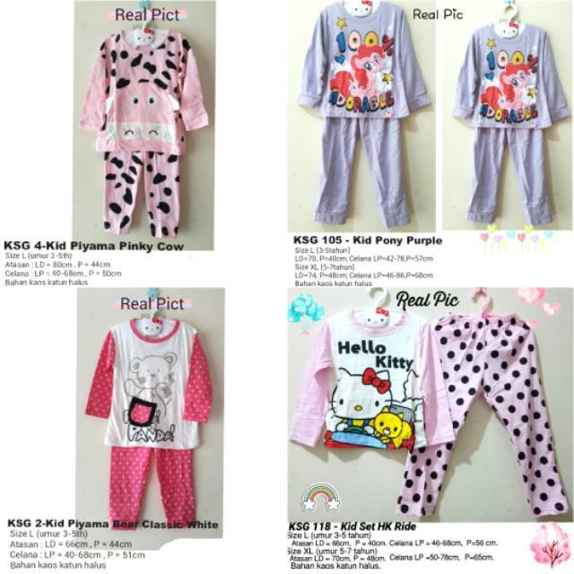 SETELAN PIYAMA ANAK KID SET HELLO KITTY CANDY