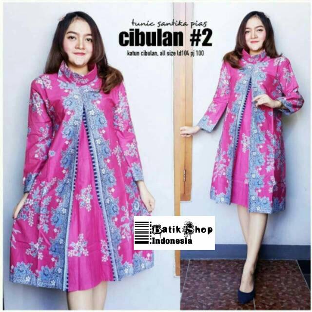 Tunic Cibulan Batik #2 Modern Tunik Kerja Kantoran Solo Muslim Kondangan