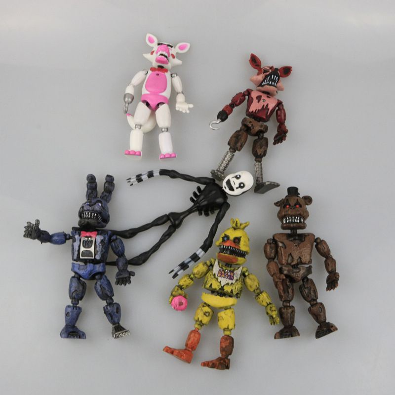 19cm 6pcs FNAF Five Nights At Freddy's Light Action Figures Game Toys Collection Boneka Doll