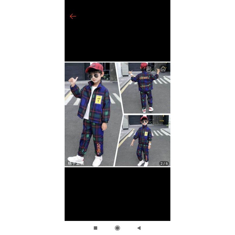 setelan jaket burberi hijau premium 5-7 tahun