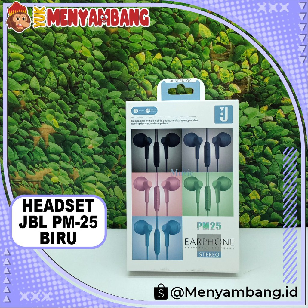 41756 | HF-JBL PM-25 Biru | Stereo Earphone JBL PM-25 HD Sound