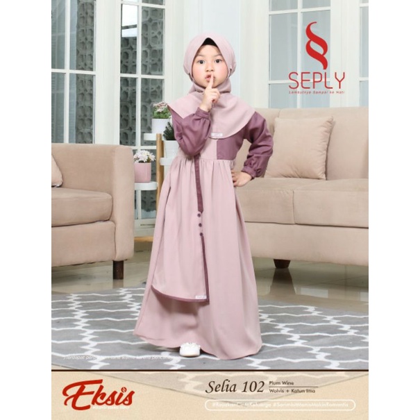 Seply Eksis 176 Plum Wine Meyra 69 Kaseo 140 Selia 102 Kliko 100 Baju Muslim Gamis Sarimbit Keluarga Lebaran Family Series Terbaru Ori