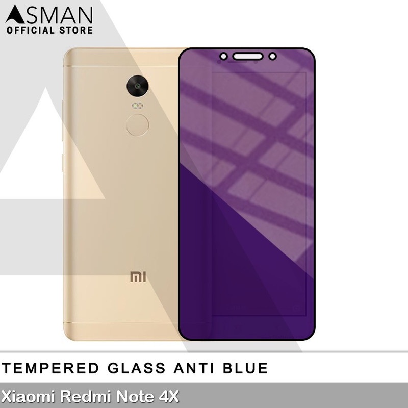 Tempered Glass Blue Light Full Lem Xiaomi Redmi Note 4X Anti Radiasi Screen Protector