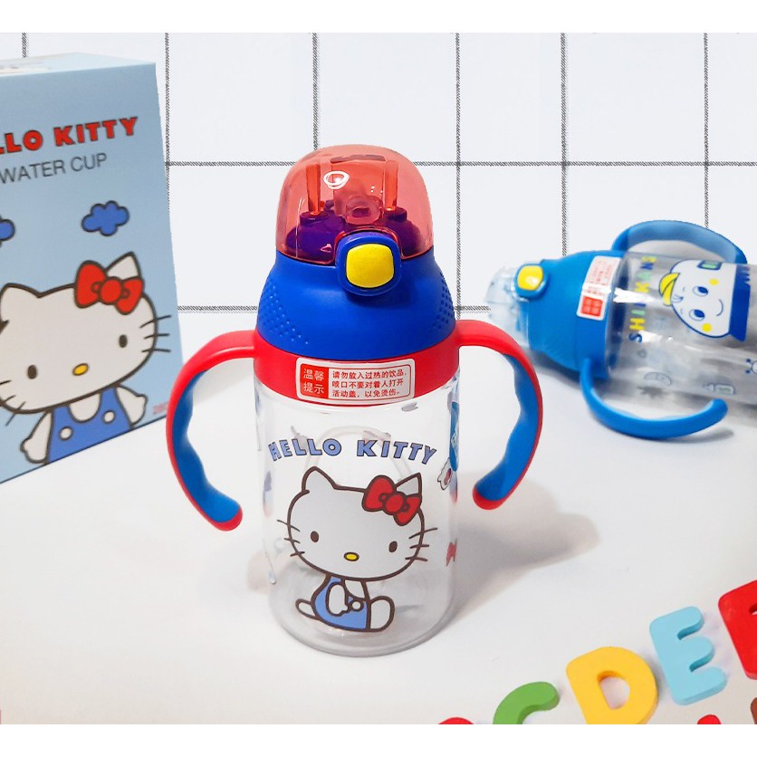 SANRIO children training bottle with straw and handle WB320