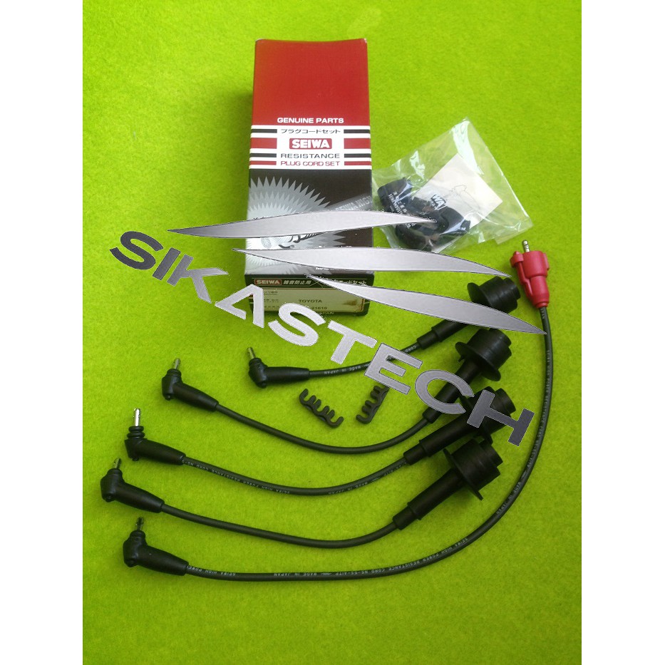 COIL AND SPARK CORD WIRE RESISTIVE / KABEL BUSI SET TOYOTA 7K-E KIJANG LSX LGX KRISTA KAPSUL 1.8 EFI