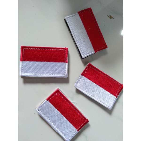 Patch emblem tempelan tas bordir bendera indonesia