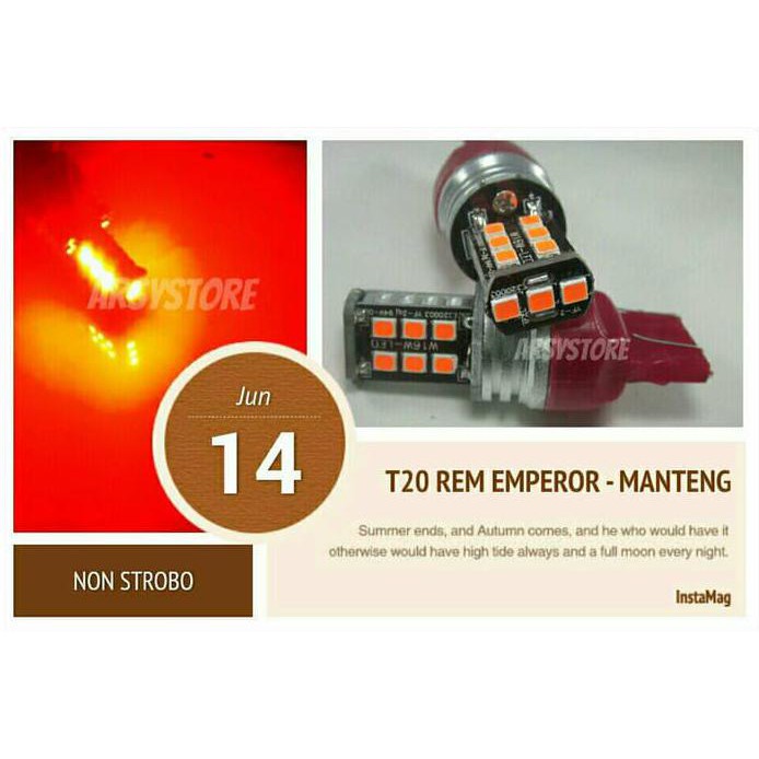 Lampu Rem T20 4 Kawat Led Emperor Extrime Bright Mobil - Merah