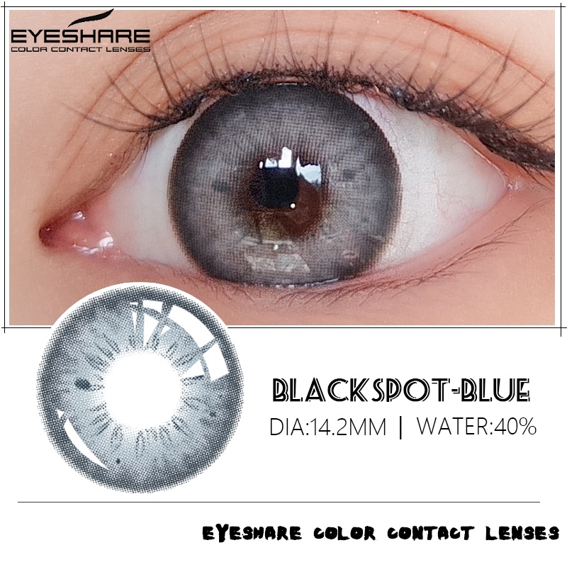 Softlens EYESHARE 14.2mm softlens natural soflens korea aesthetic lensa mata Lensa Kontak 1 paket ori murah normal (0.00) BLACKSPOT brown harian soflen free lenscase