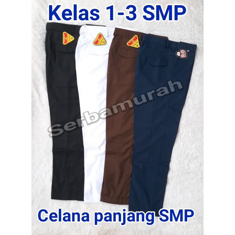 celana panjang biru /coklat/hitam/putih smp celana sekolah smp