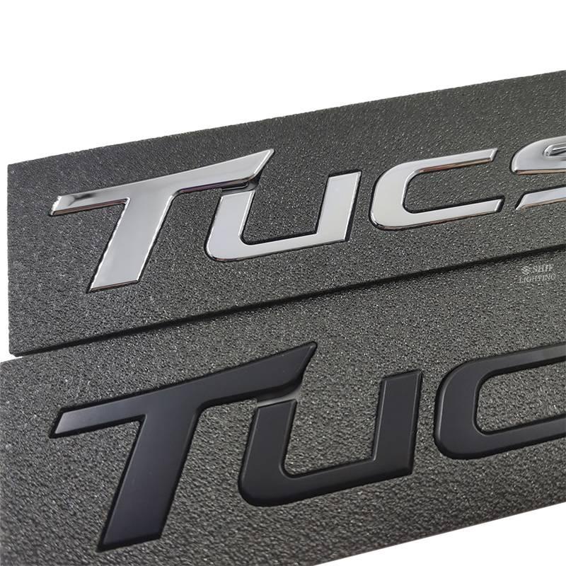 1pc Stiker Emblem Logo Tucson Bahan Abs Krom Warna Hitam Untuk Bagasi Belakang Mobil Hyundai