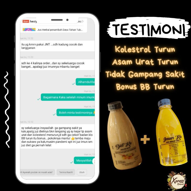 

Xpresstemil Jus Herbal Dietku 350ml Imunku 350ml
