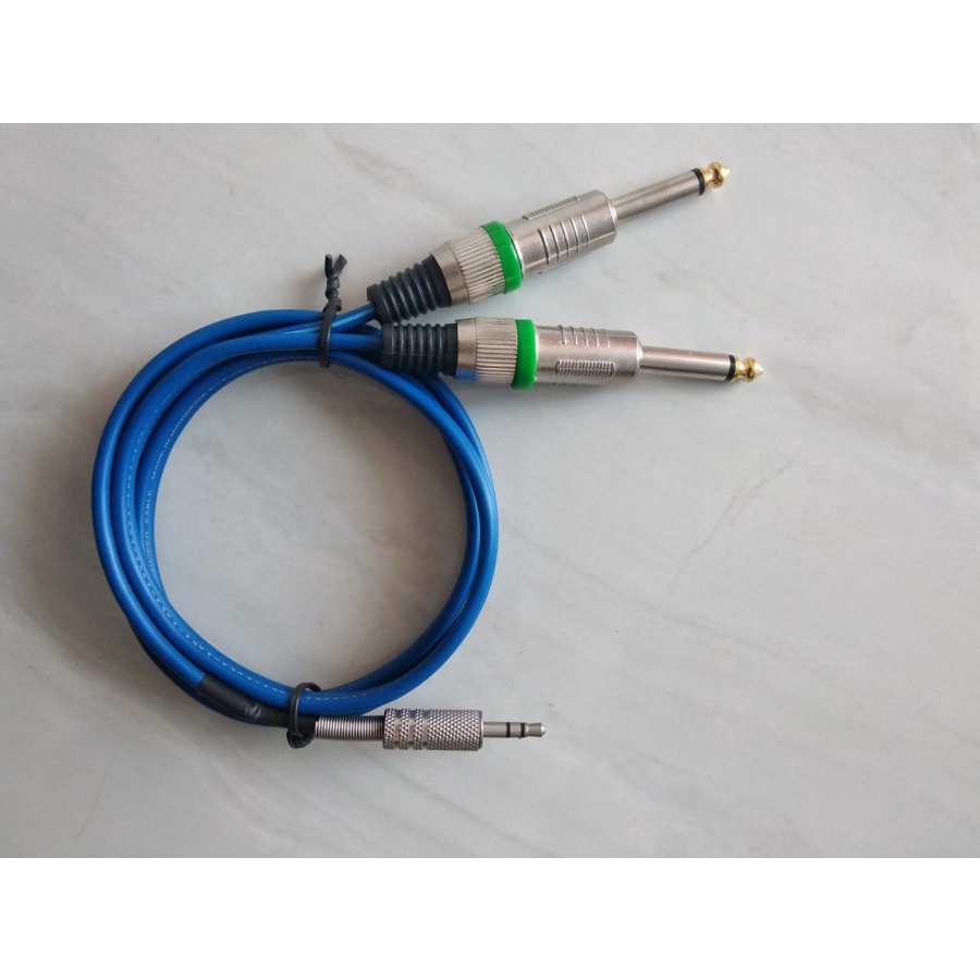 Kabel kitani jack Audio Stereo 3.5mm to 2 Jack Akai Mono 1M