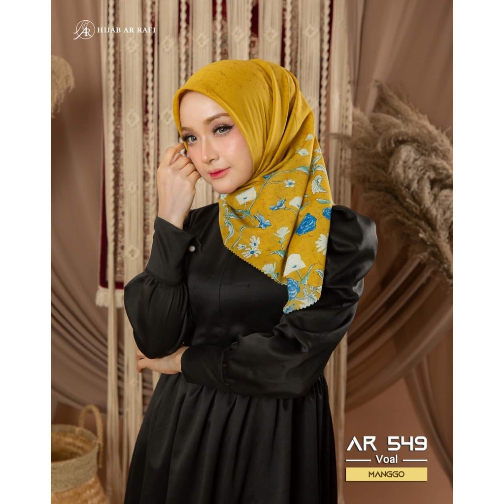 Jilbab Hijab Segi Empat Motif Arrafi AR 549 ORI Kerudung Instan Segi Empat Arrafi Terbaru