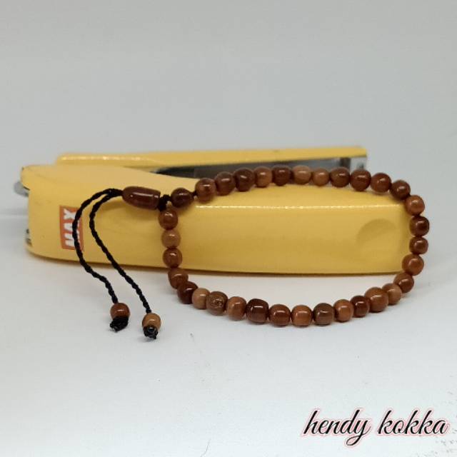 Gelang tasbih kokka kaukkah bulat kpl 33 COKLAT