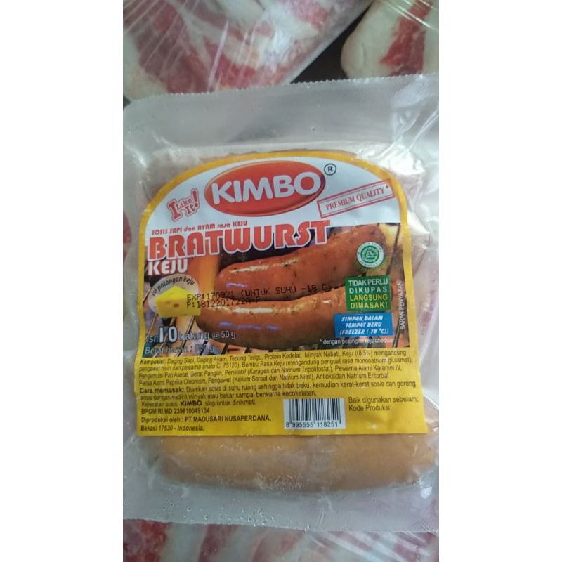 

Kimbo sosis bratwurst keju mini isi 10