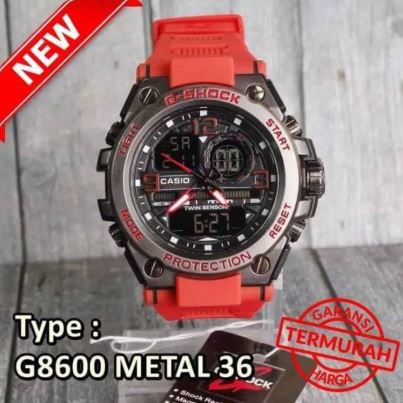 JAM TANGAN PRIA G-SHOCK GSHOCK KEPALA BESI METAL GST 8400 ANTI AIR