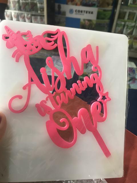 Customized Coloured Acrylic Cake Topper