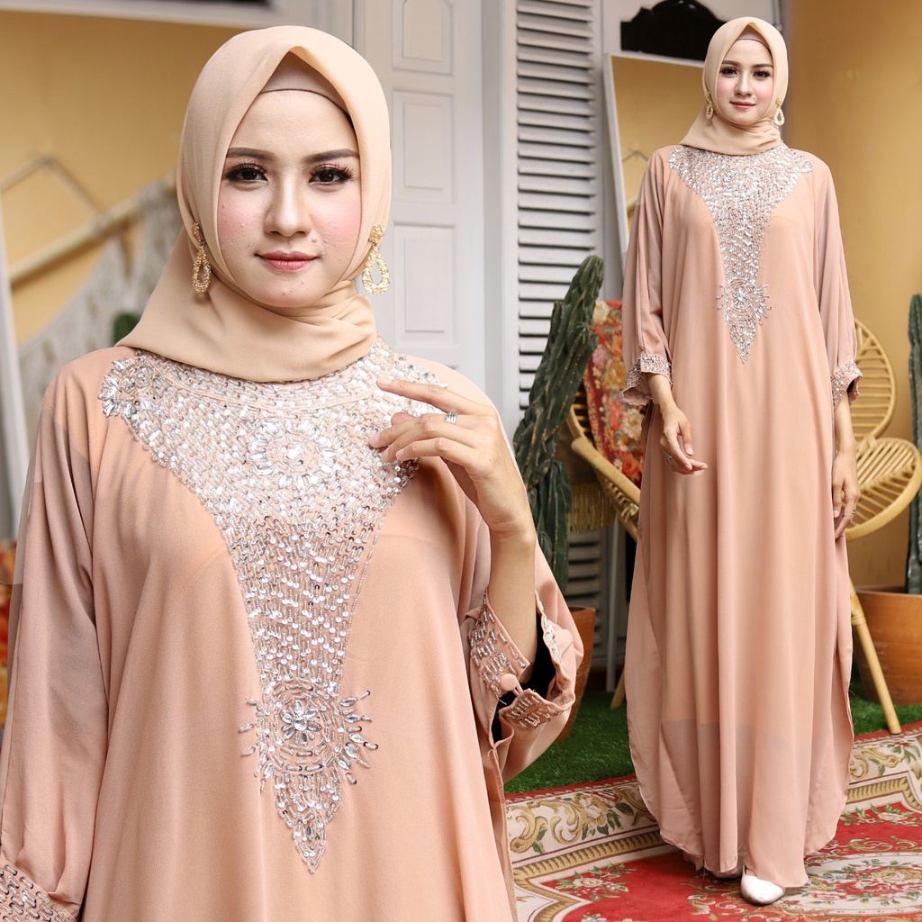 SULTAN Kaftan Azizah | Kaftan Trendy | Baju Kondangan | Aplikasi Manik2 CombI Surosqi Jahit Tangan